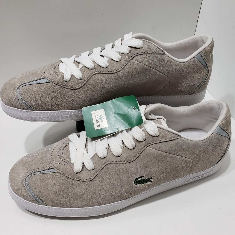 Lacoste Fresher Suede Grey Sneakers lace up skate shoes men's Size 8.5 Eur40